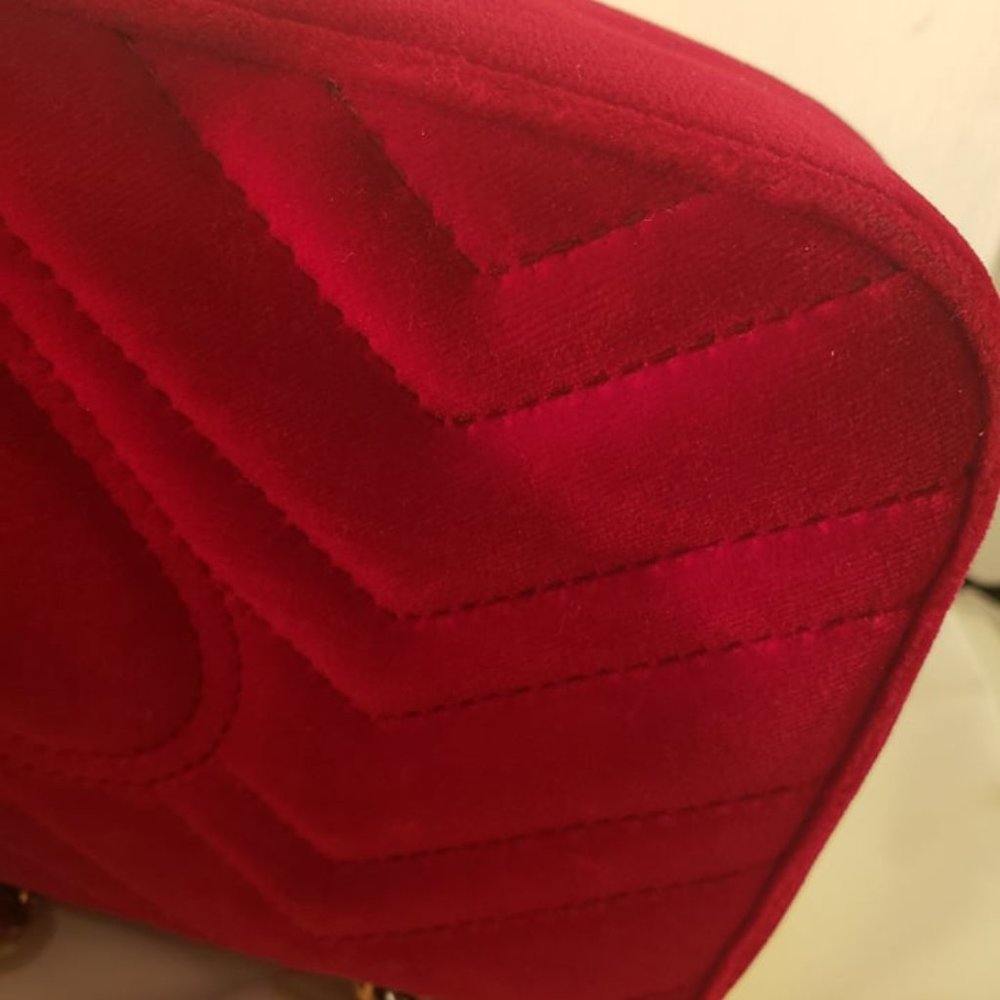 ❌SOLD❌GUCCI Marmont Red Velvet Bag - Picture 14 of 15
